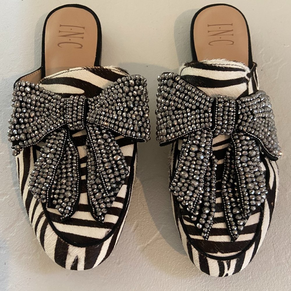 I.N.C. Zebra Print Bow Mule Never Worn